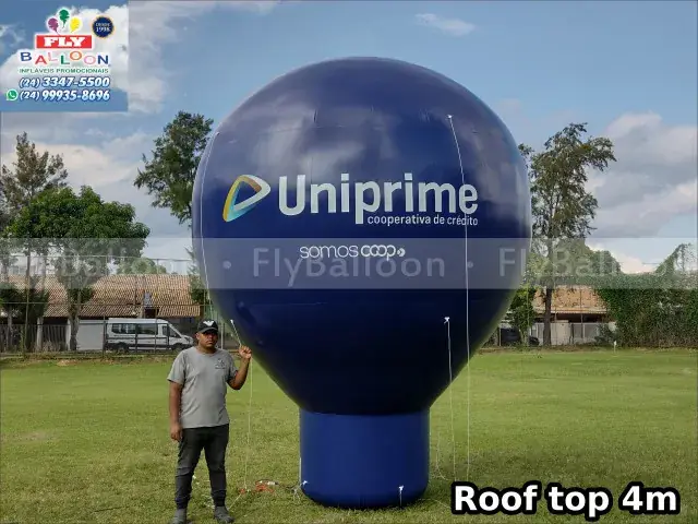 Balão inflável promocional roof top Uniprime Cooperativa de Crédito