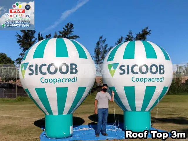 Balões infláveis promocionais Sicoob Coopacredi